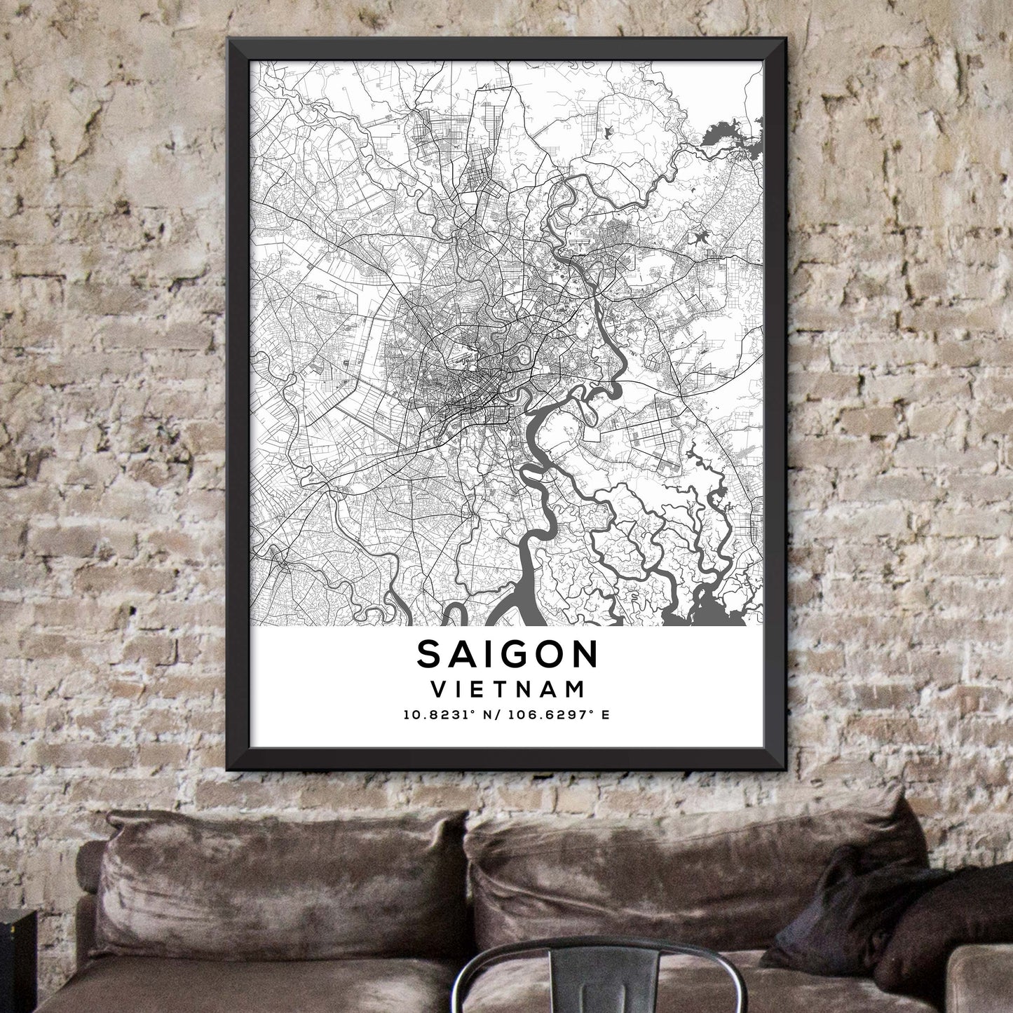 Saigon,Vietnam Map Print