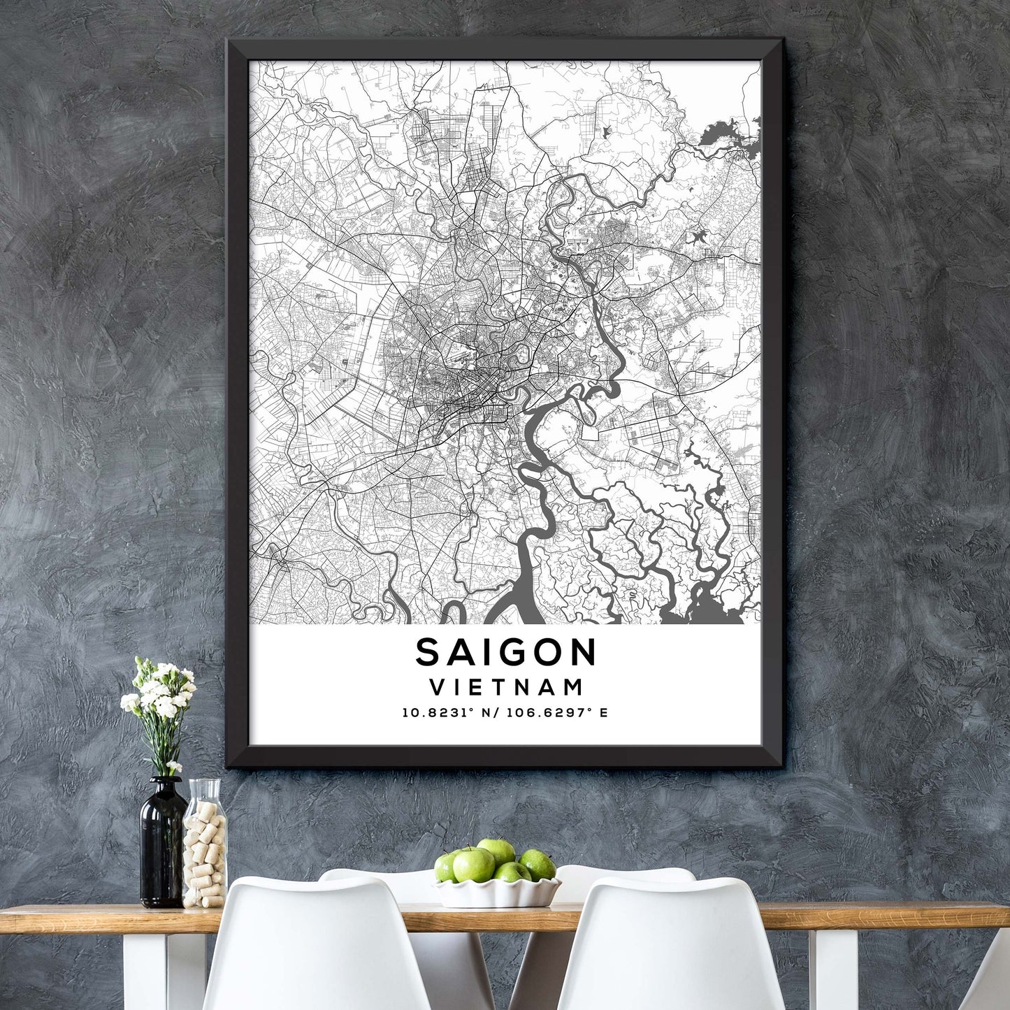 Saigon,Vietnam Map Print