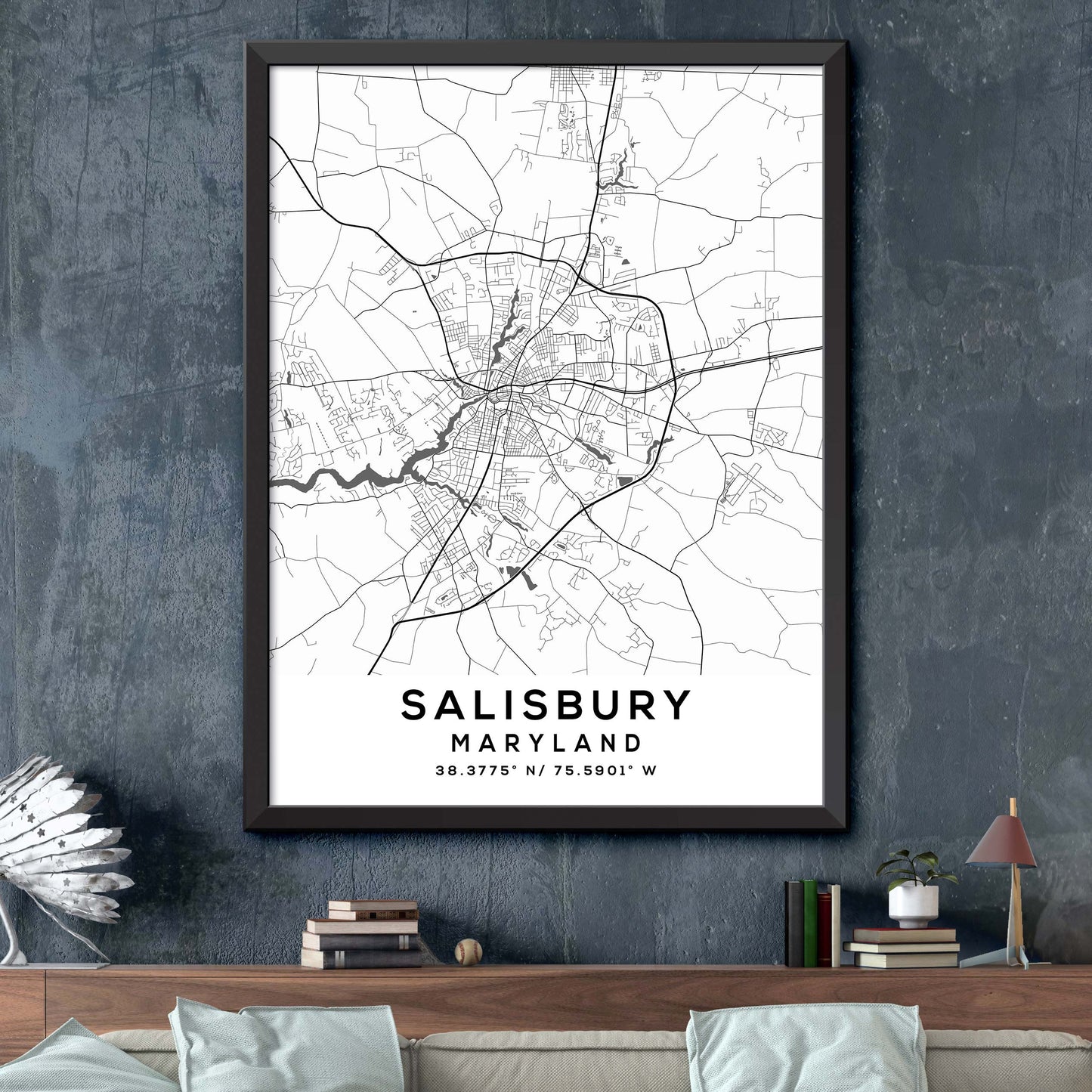 Salisbury,Maryland Map Print