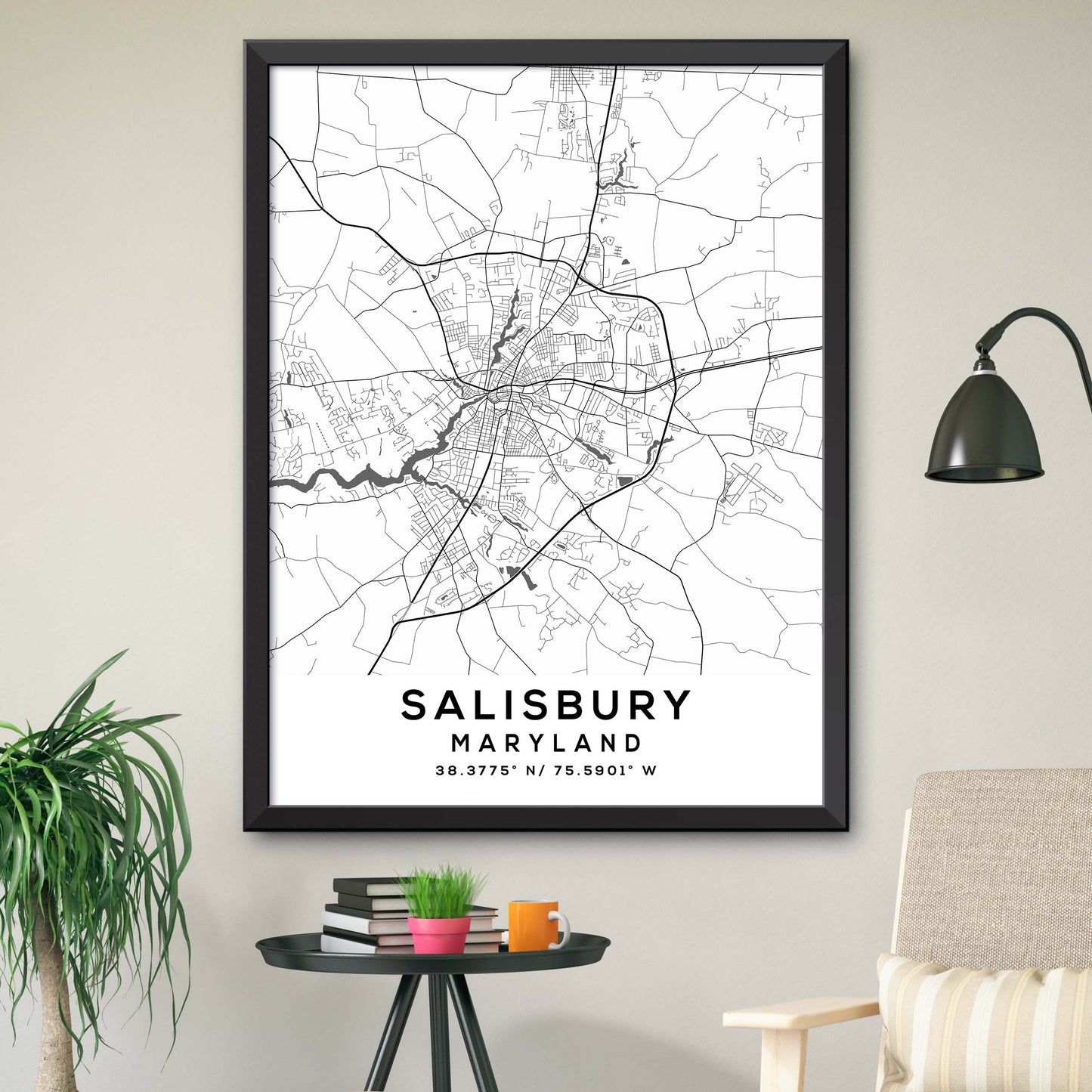 Salisbury,Maryland Map Print