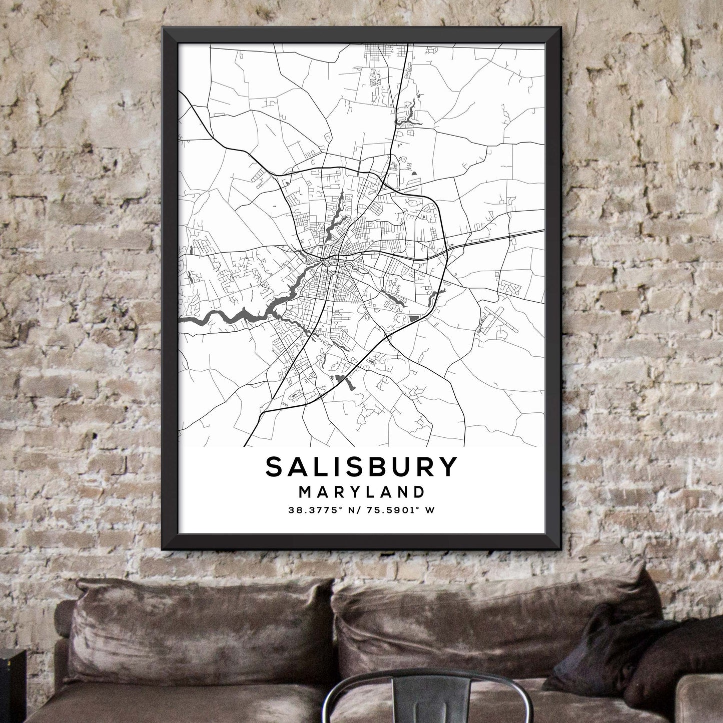 Salisbury,Maryland Map Print