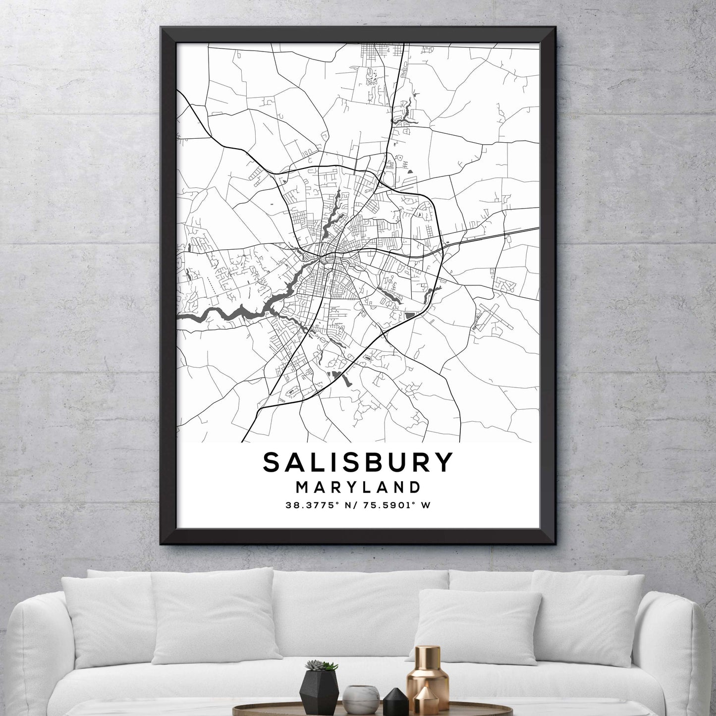 Salisbury,Maryland Map Print