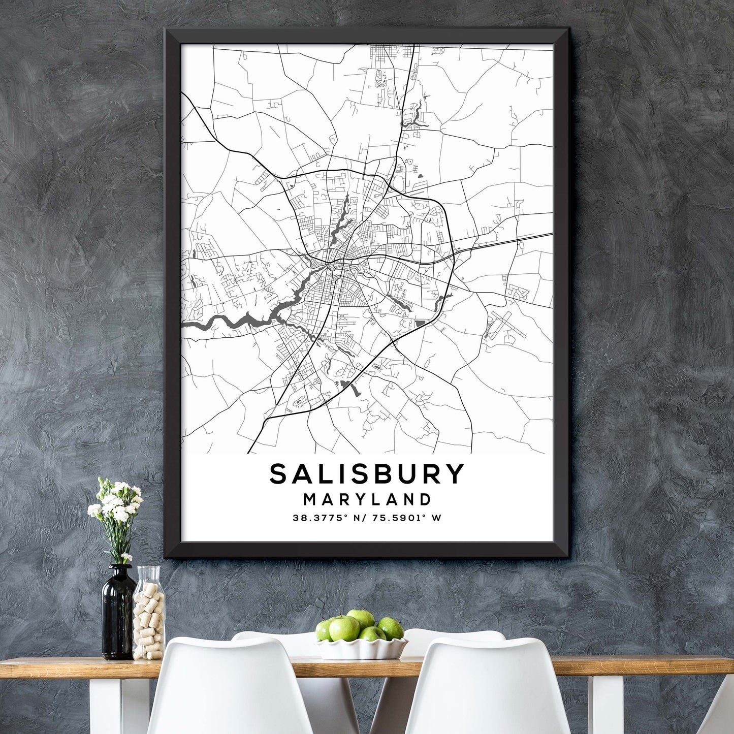 Salisbury,Maryland Map Print