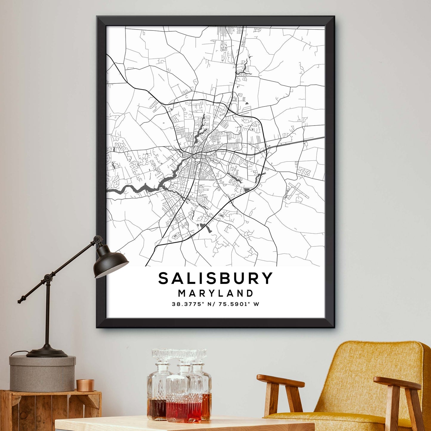 Salisbury,Maryland Map Print