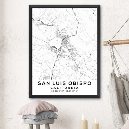 San-Luis-Obispo,California Map Print