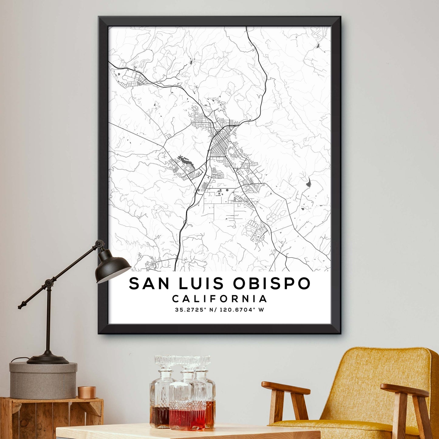 San-Luis-Obispo,California Map Print