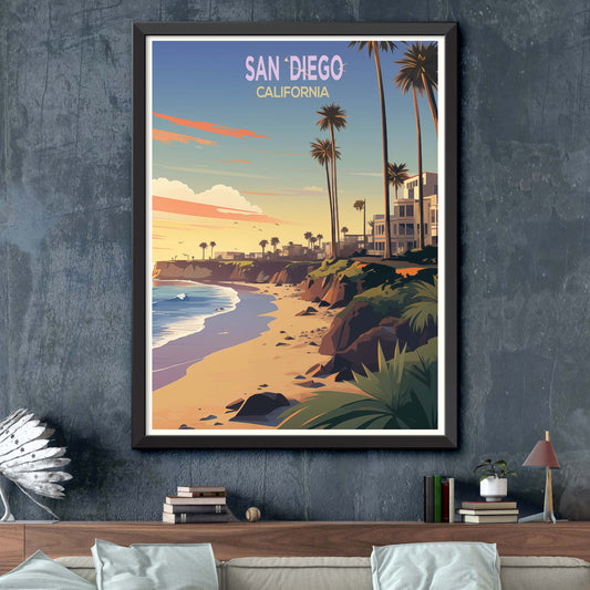 San Diego City California Travel Print