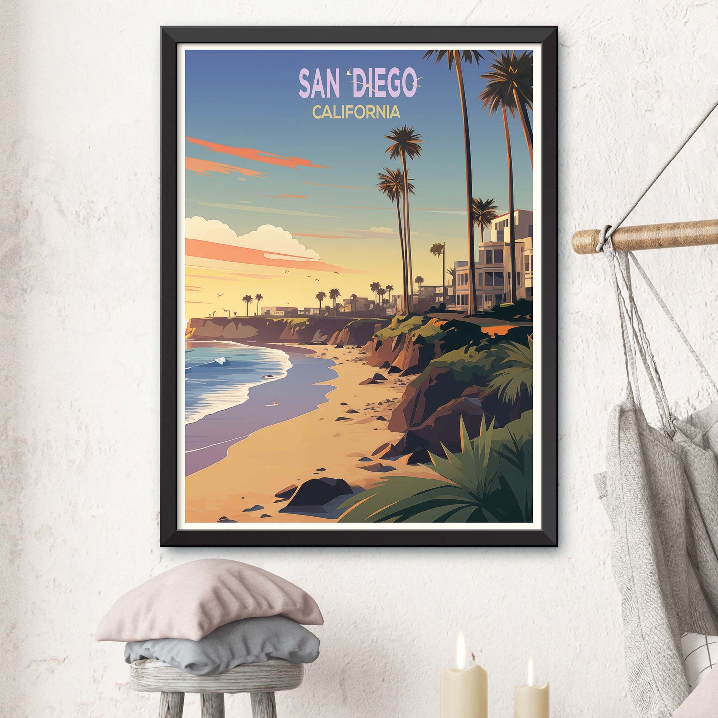 San Diego City California Travel Print