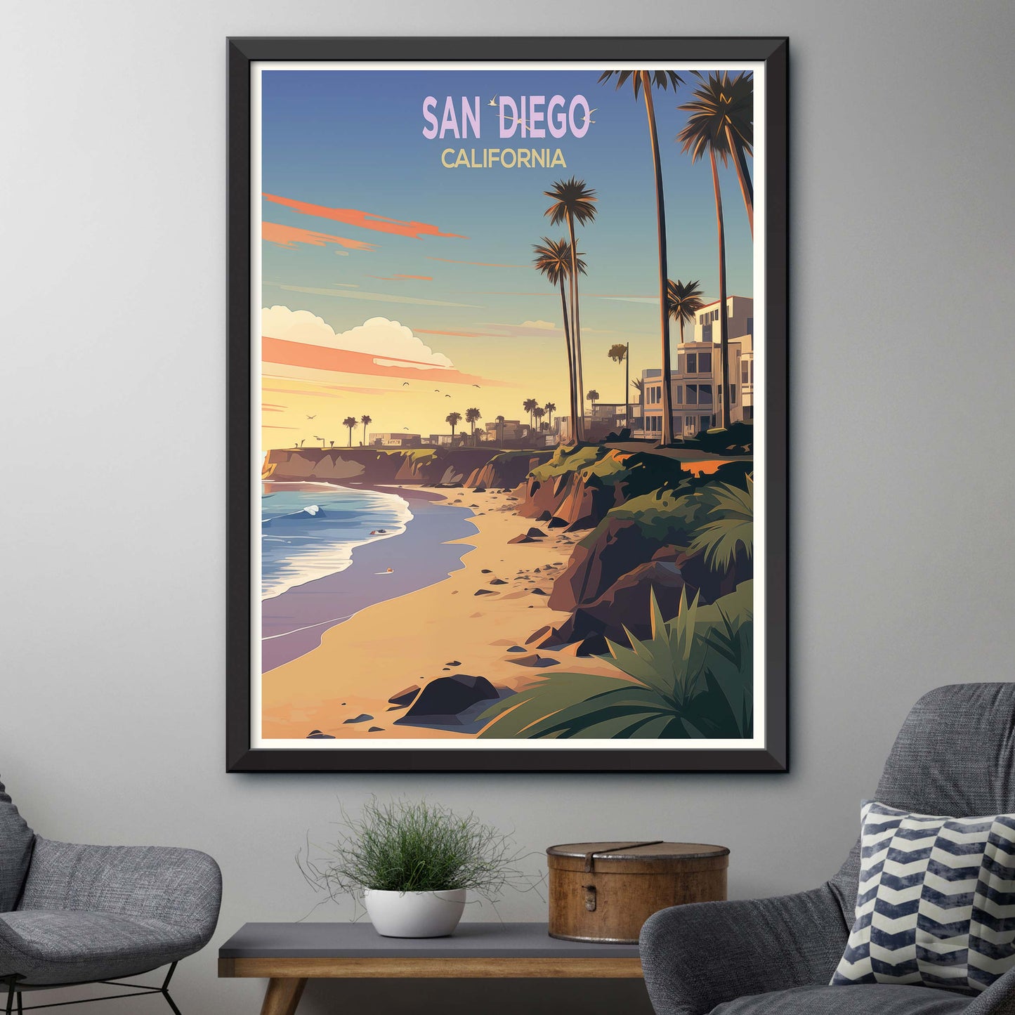 San Diego City California Travel Print