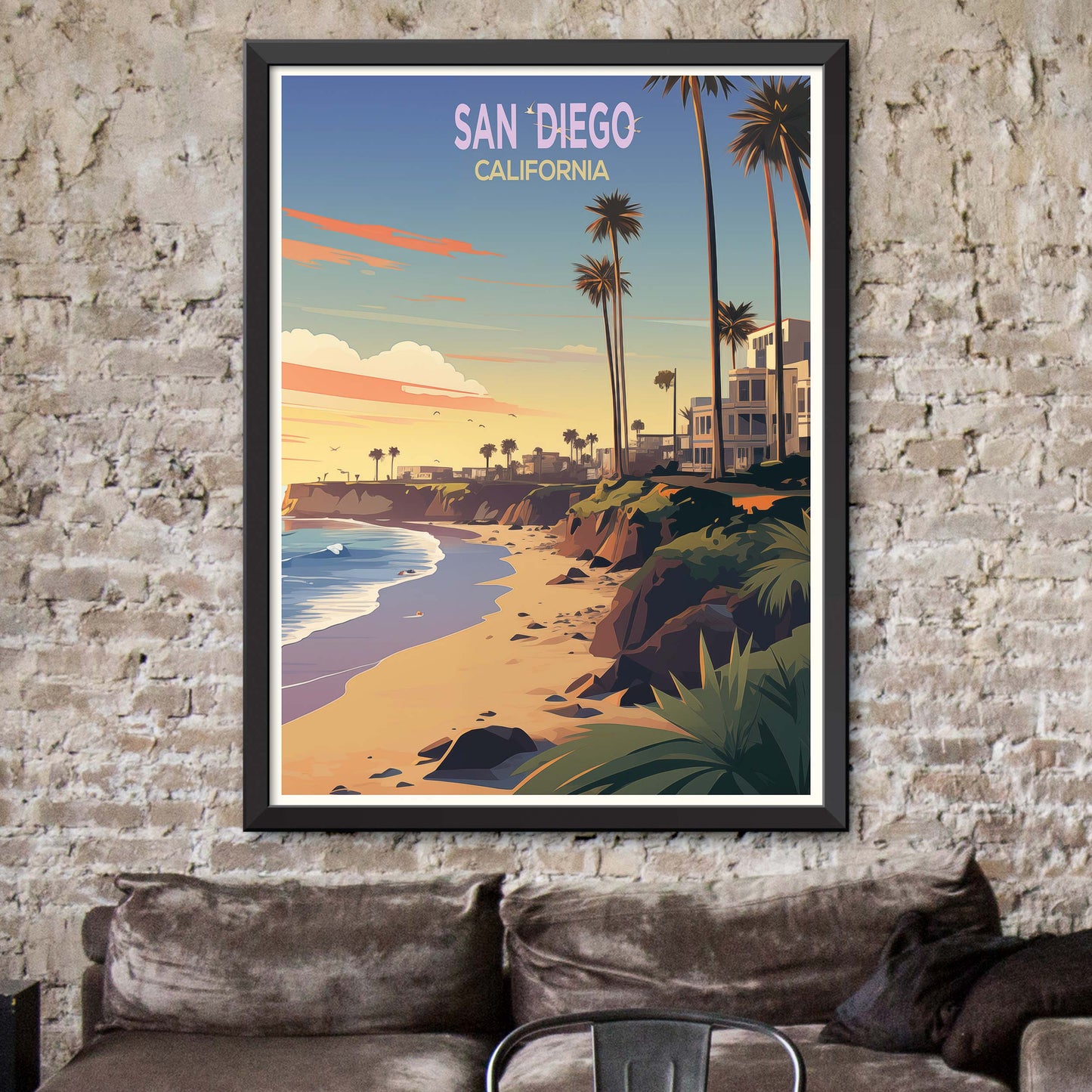 San Diego City California Travel Print