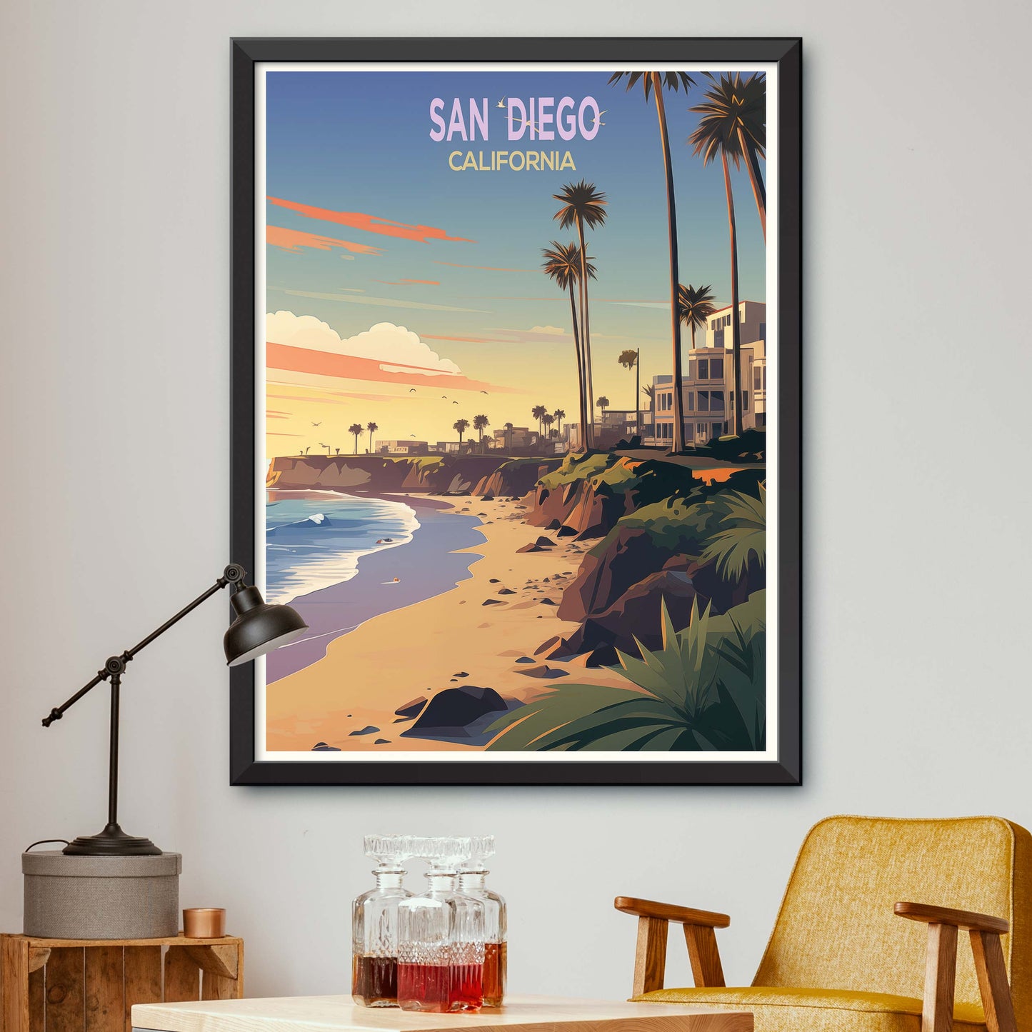 San Diego City California Travel Print