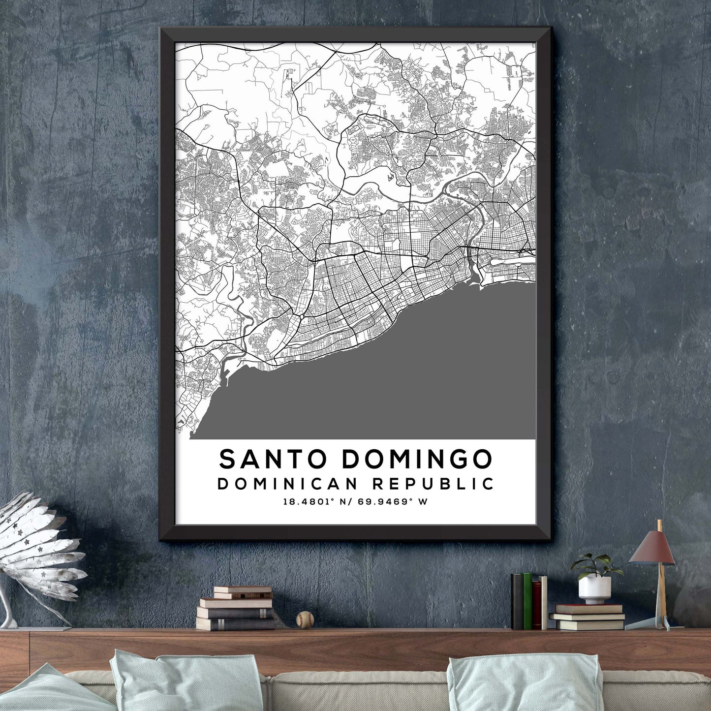 Santo-Domingo,Dominican-Republic Map Print