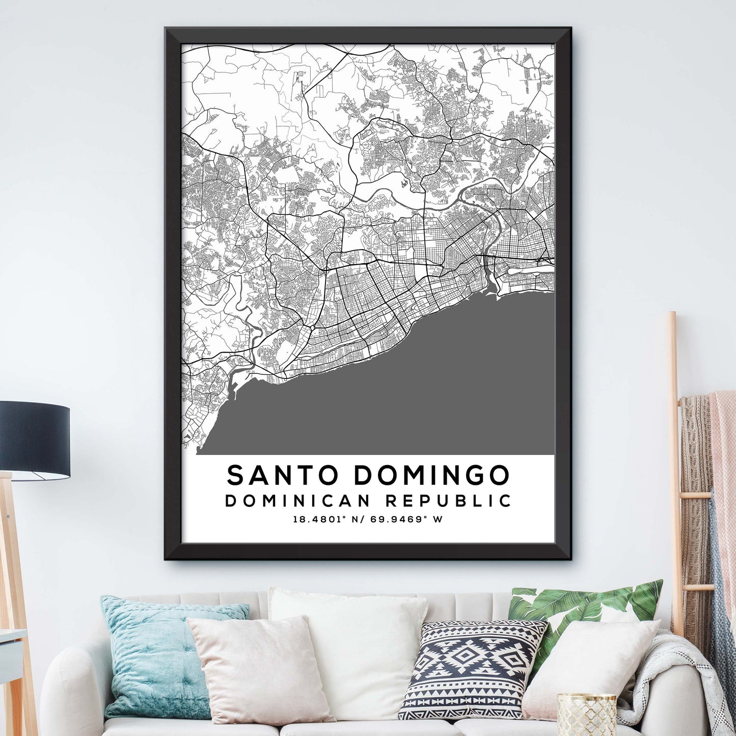 Santo-Domingo,Dominican-Republic Map Print