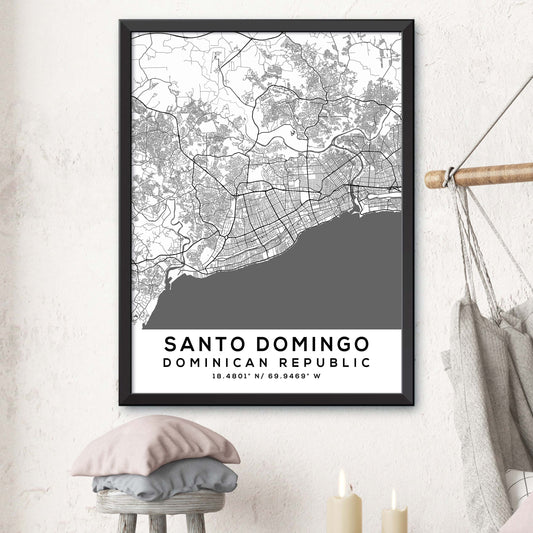 Santo-Domingo,Dominican-Republic Map Print