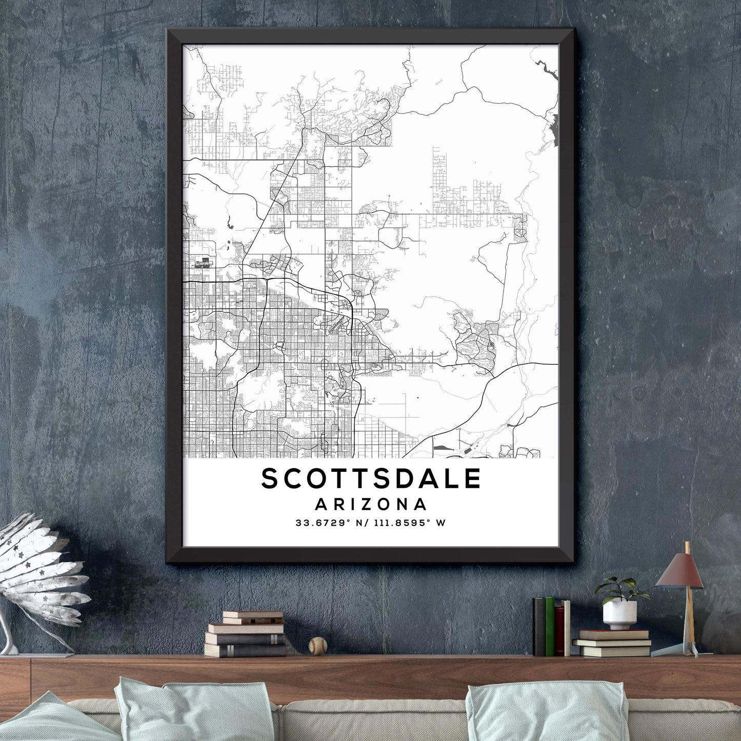 Scottsdale,Arizona Map Print