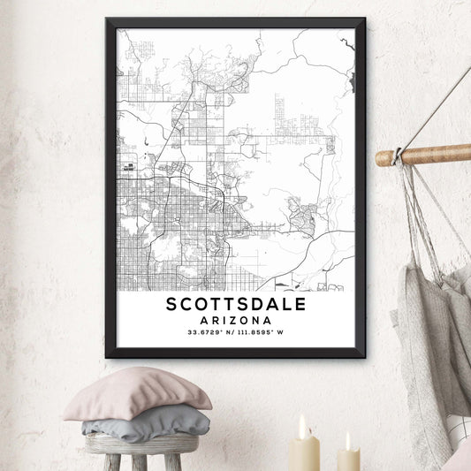 Scottsdale,Arizona Map Print