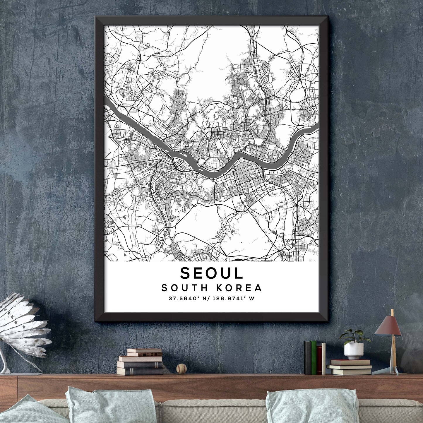 Seoul,South-Korea Map Print