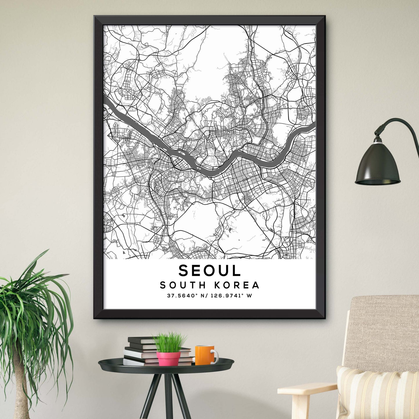 Seoul,South-Korea Map Print