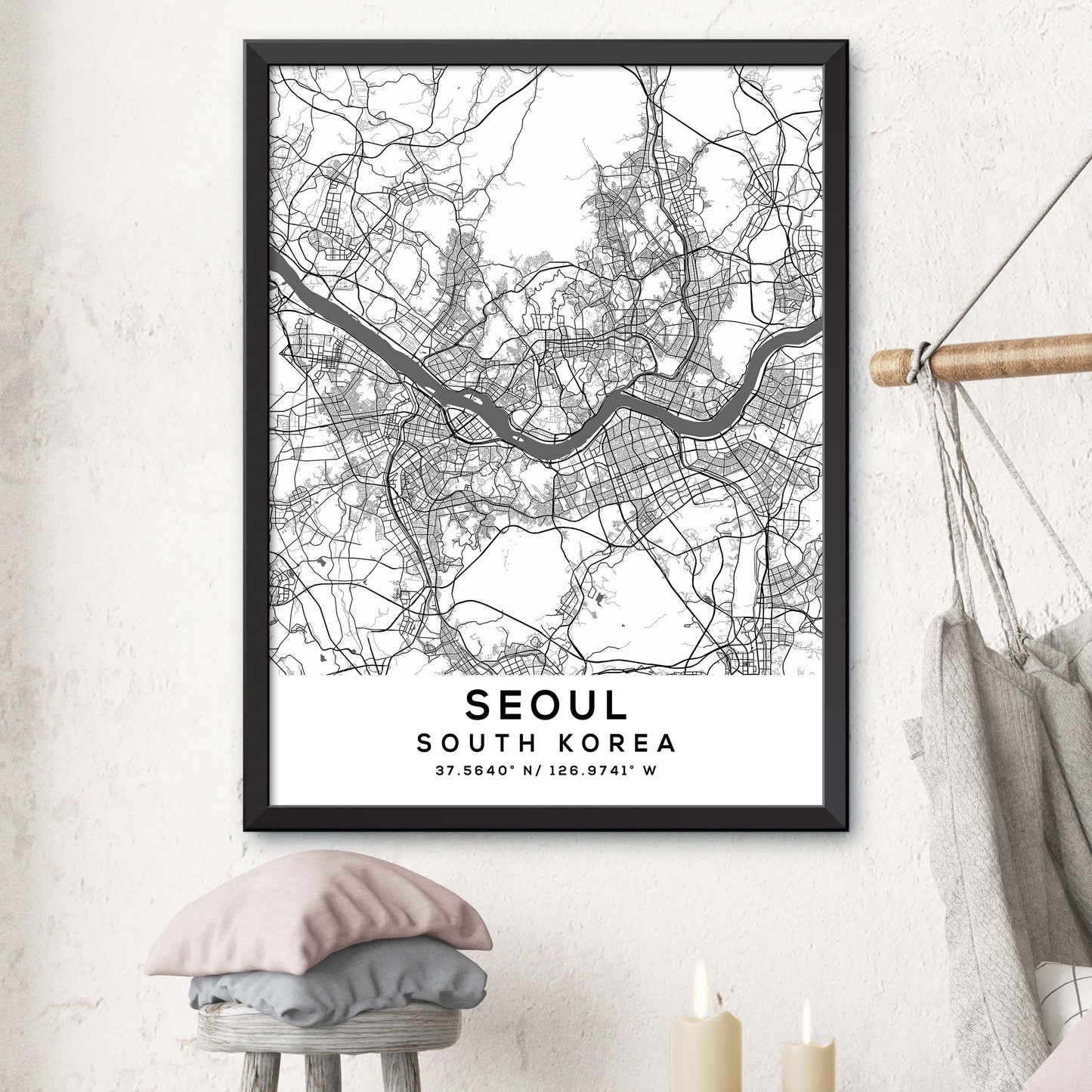 Seoul,South-Korea Map Print