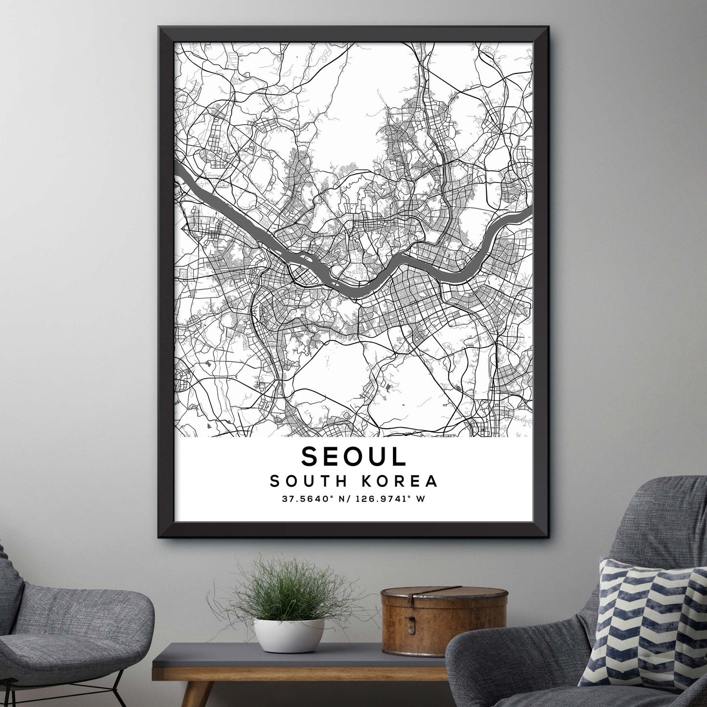 Seoul,South-Korea Map Print