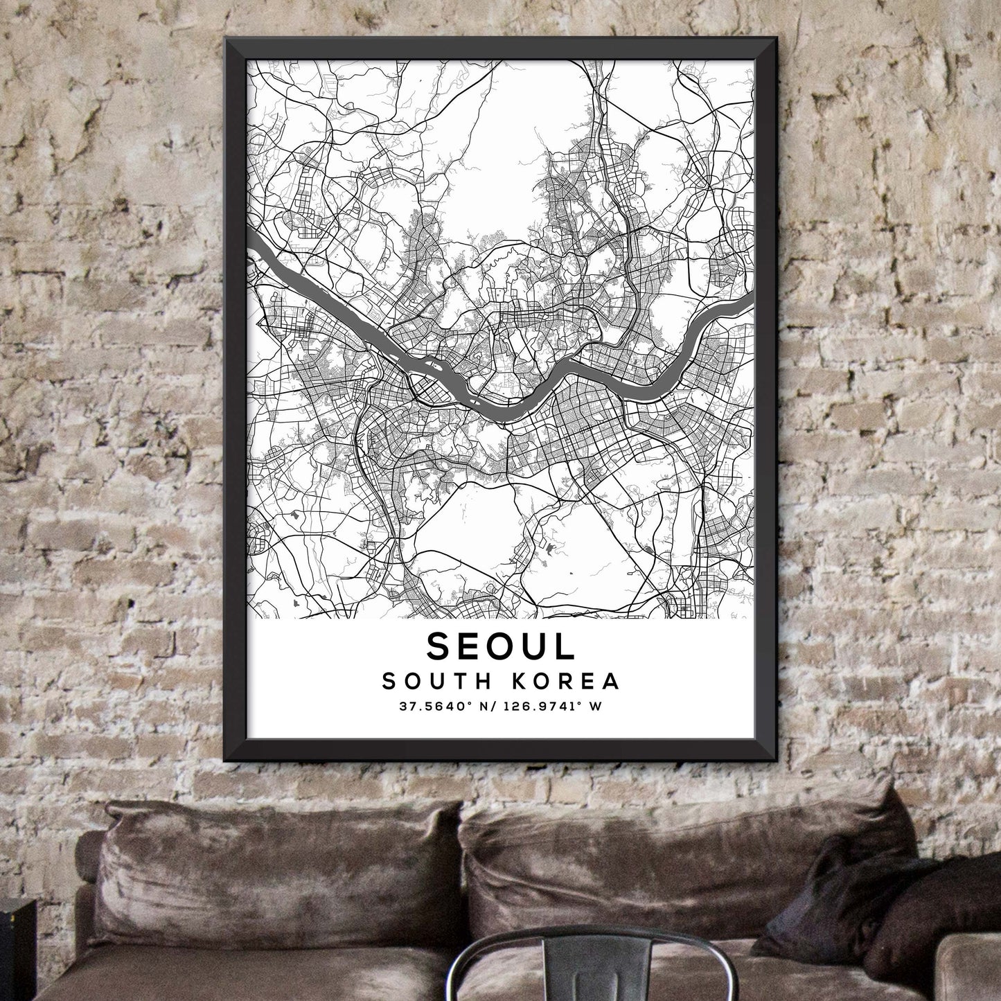 Seoul,South-Korea Map Print