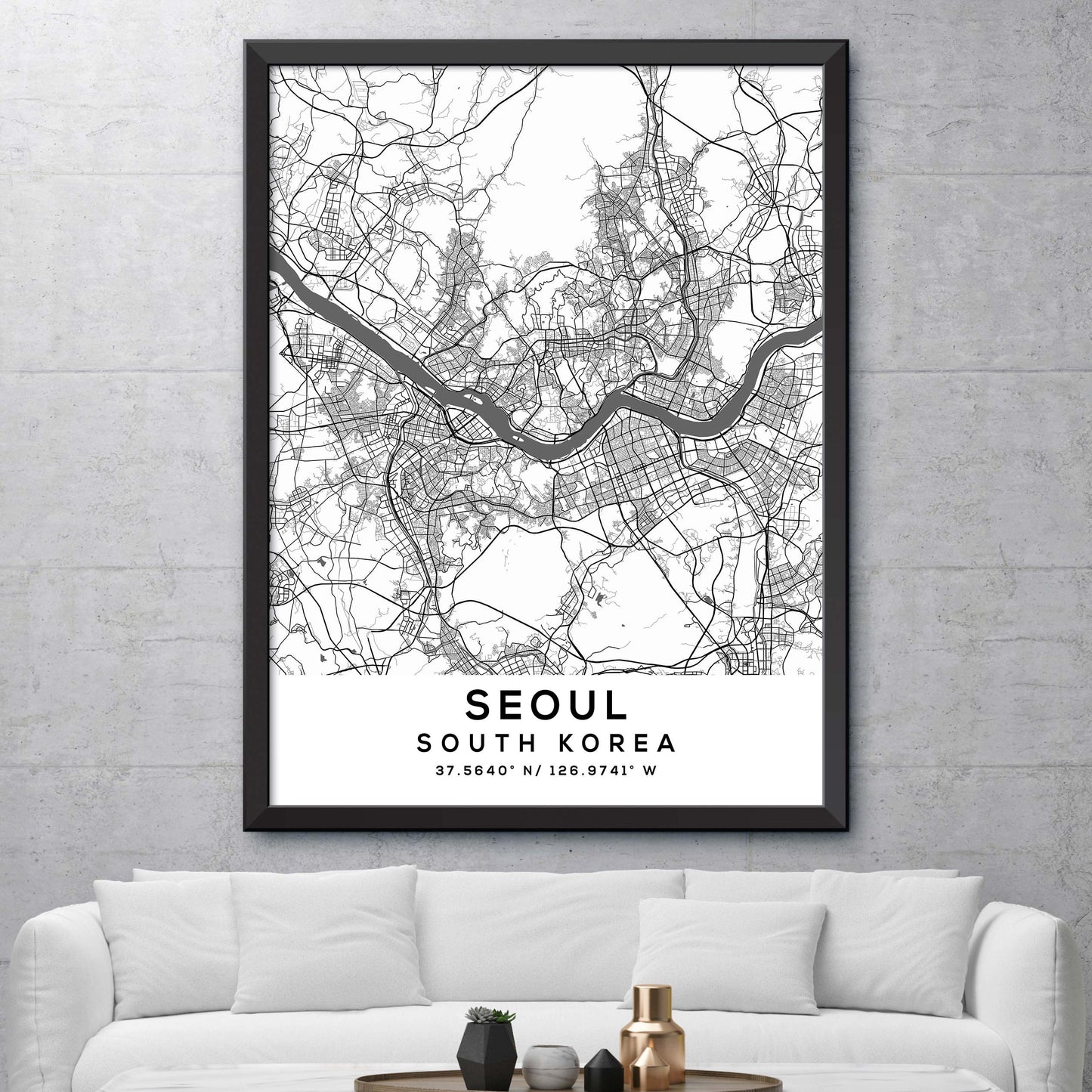 Seoul,South-Korea Map Print