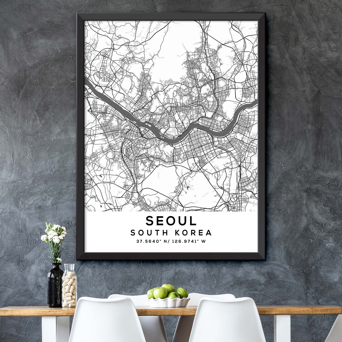 Seoul,South-Korea Map Print