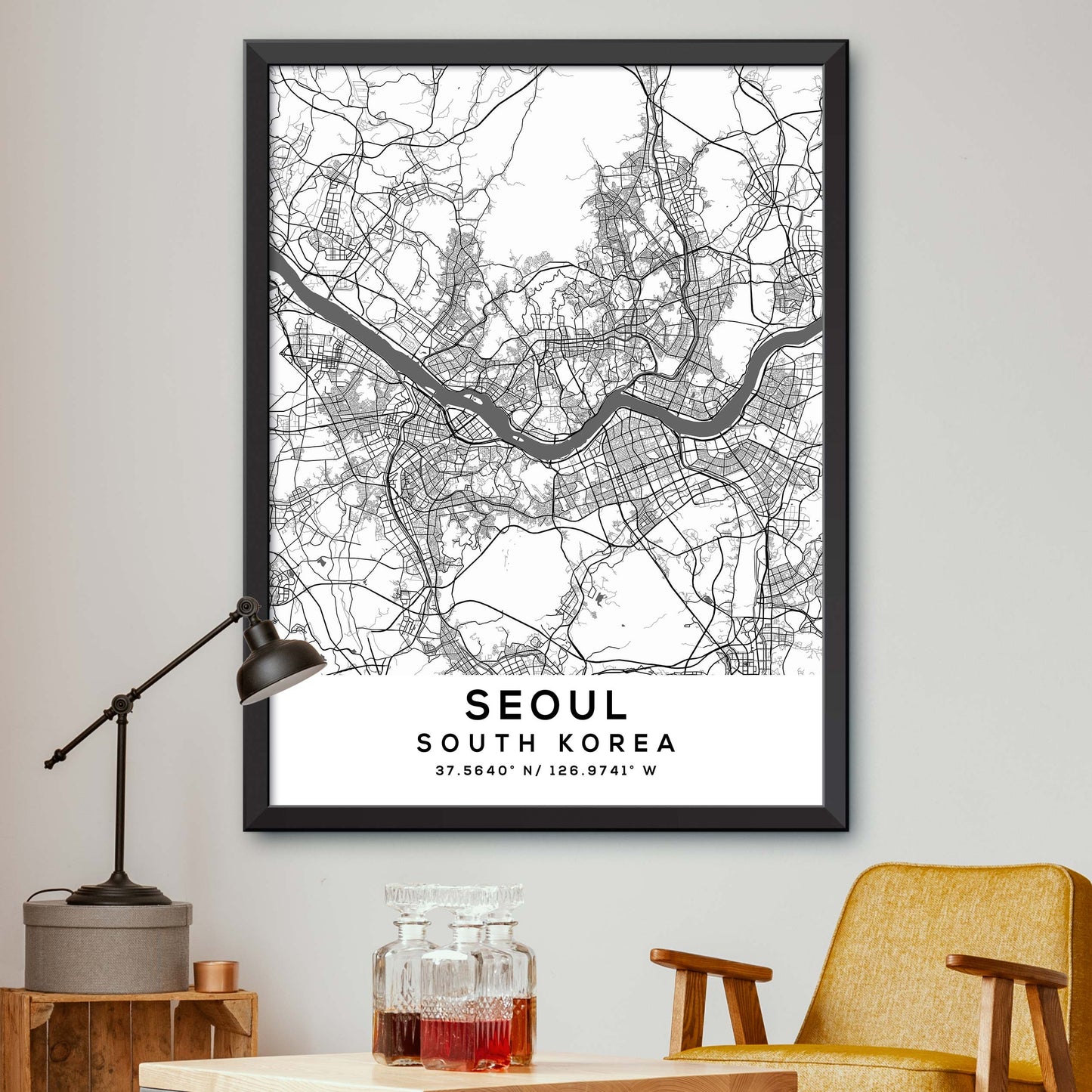 Seoul,South-Korea Map Print