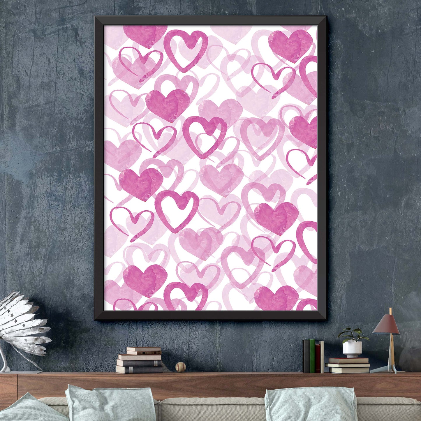 Set Of Pink Hearts Poster