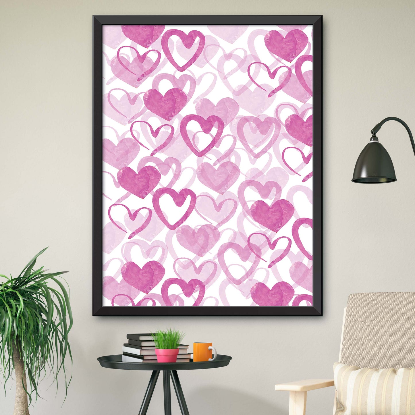 Set Of Pink Hearts Poster