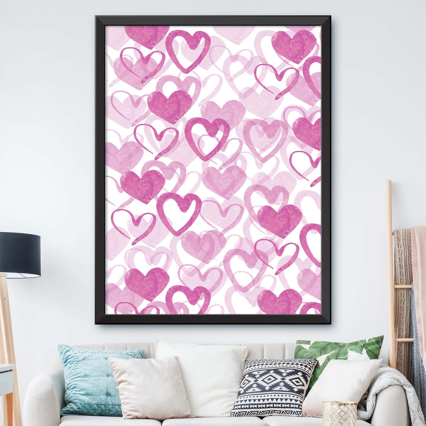 Set Of Pink Hearts Poster