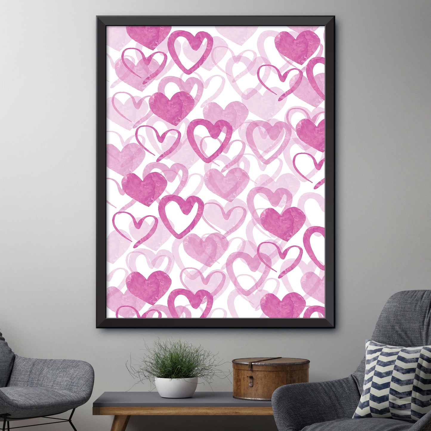 Set Of Pink Hearts Poster