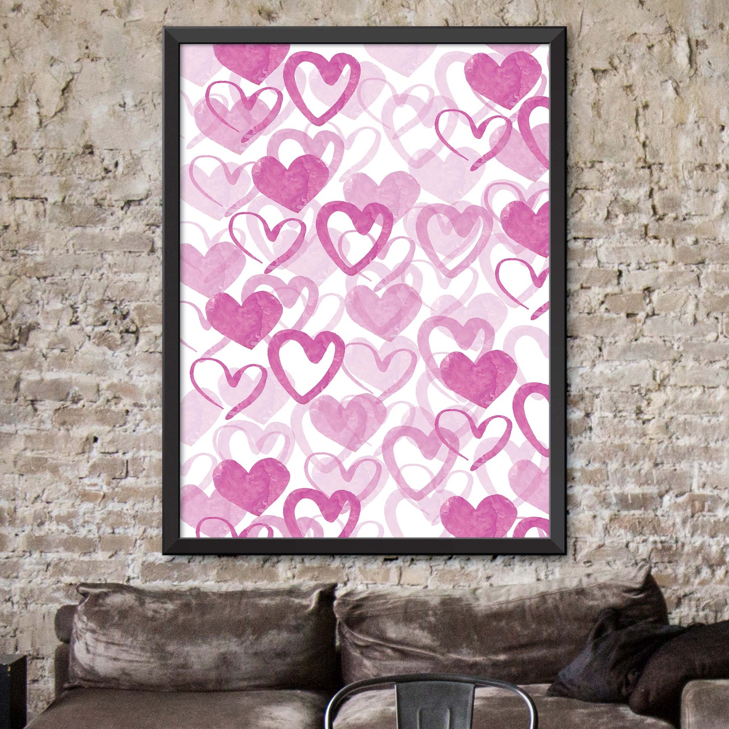 Set Of Pink Hearts Poster