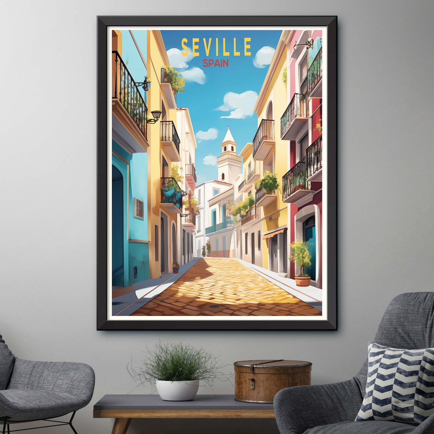 Seville_Spain,Travel Print Wall Art Seville Wall Hanging Home Décor