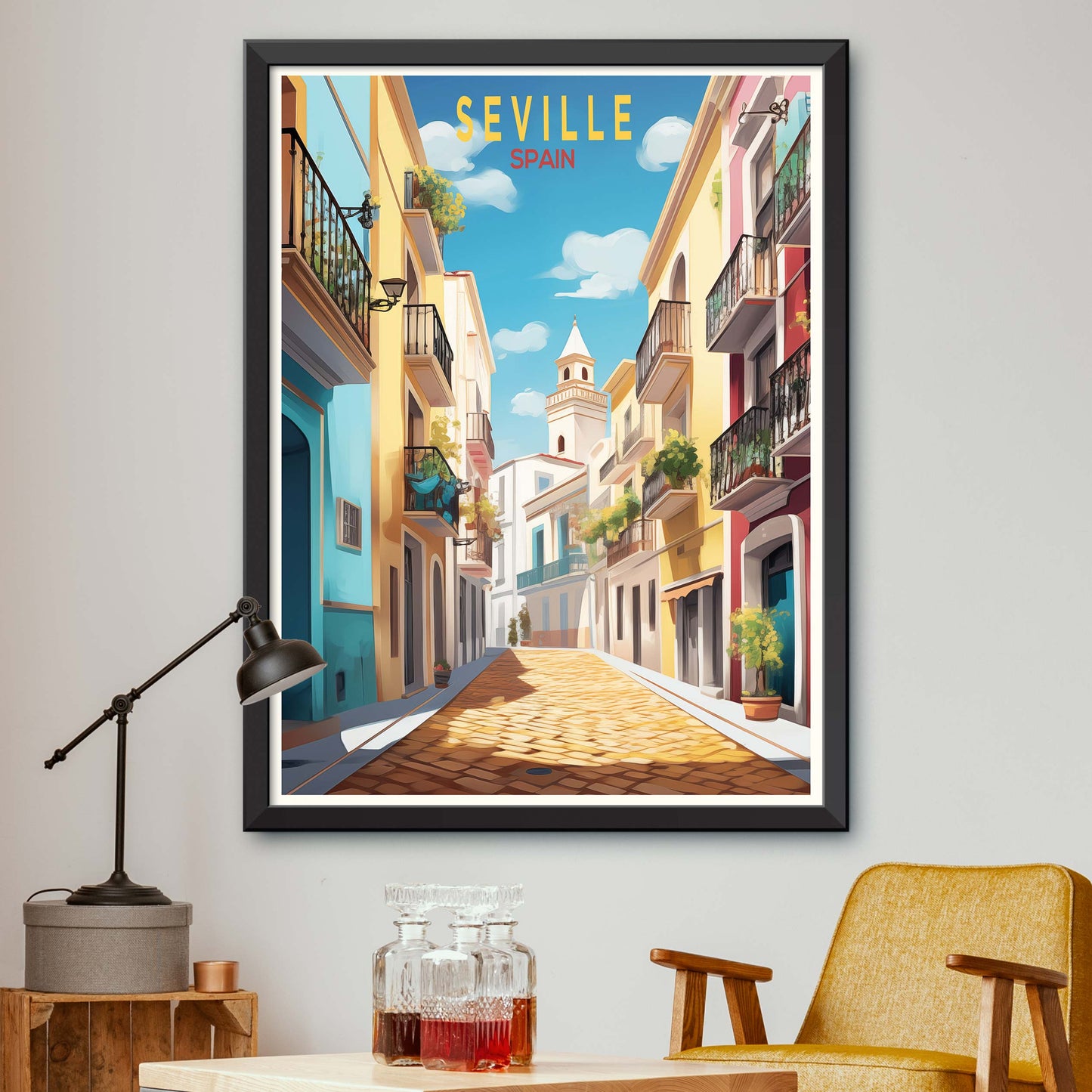 Seville_Spain,Travel Print Wall Art Seville Wall Hanging Home Décor