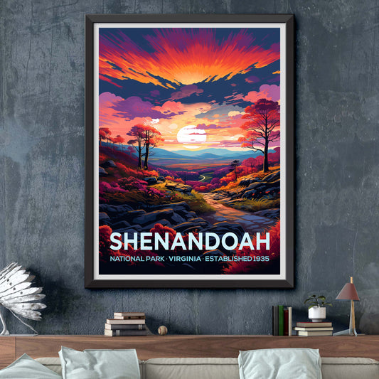 Shenandoah National Park Virginia Travel Print Gift Hiking Wall Art Home Decor Poster