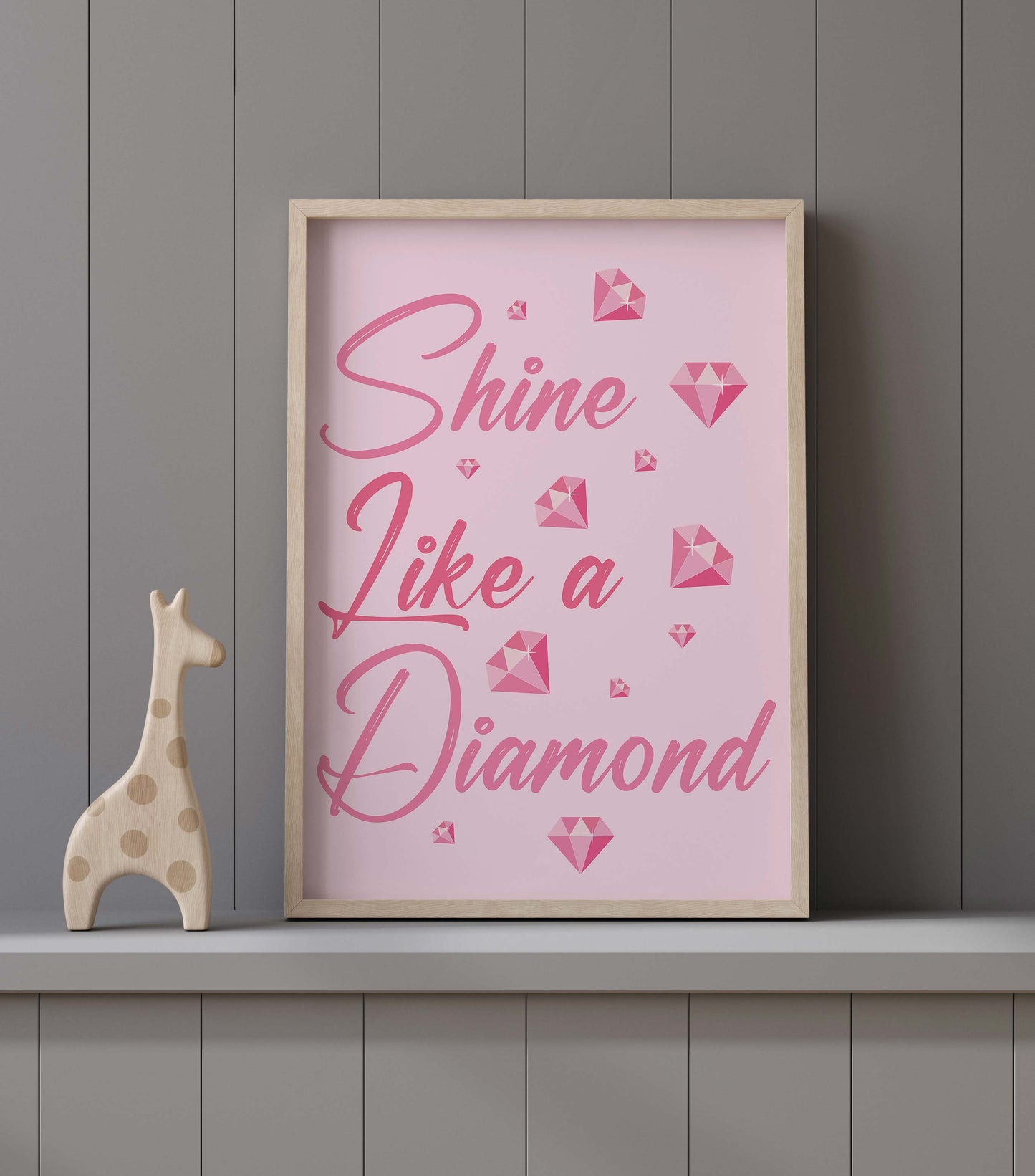 Pink Shine Like A Diamond Print