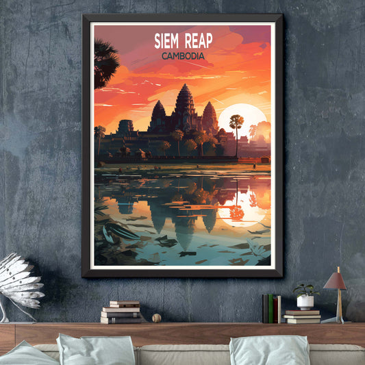 Siem_Reap_Cambodia, City Travel Print Wall Art Painting for Living Room Home Decor