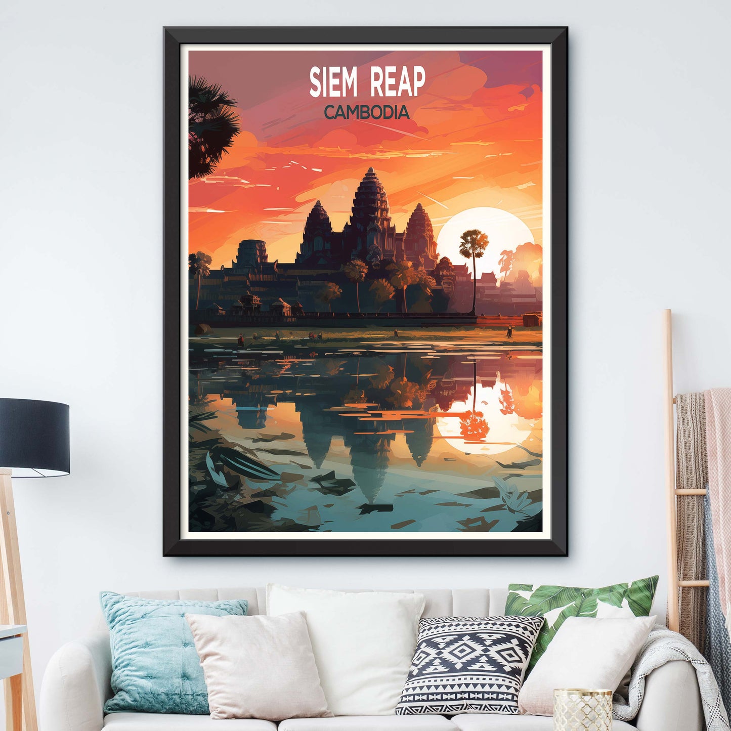 Siem_Reap_Cambodia, City Travel Print Wall Art Painting for Living Room Home Decor