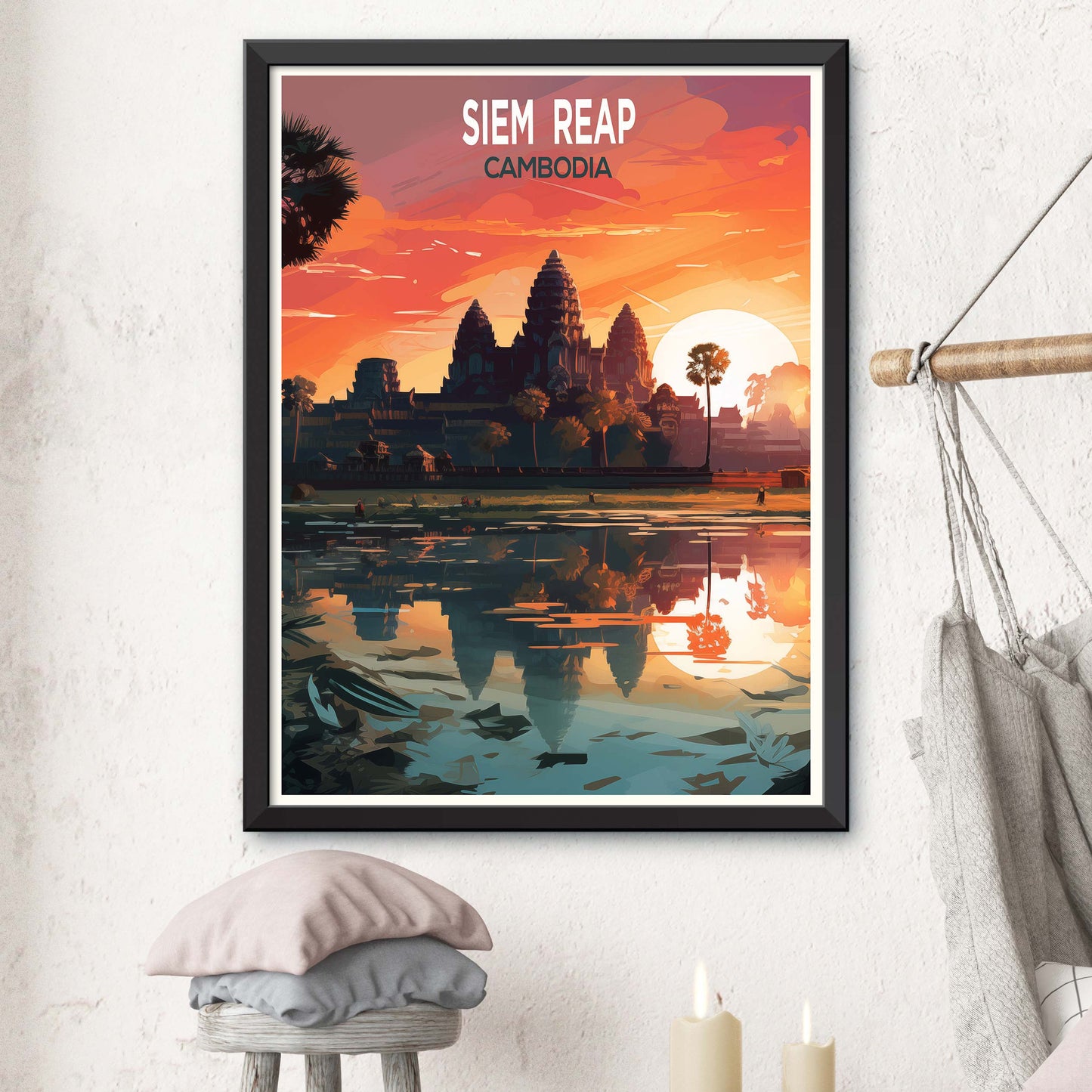 Siem_Reap_Cambodia, City Travel Print Wall Art Painting for Living Room Home Decor