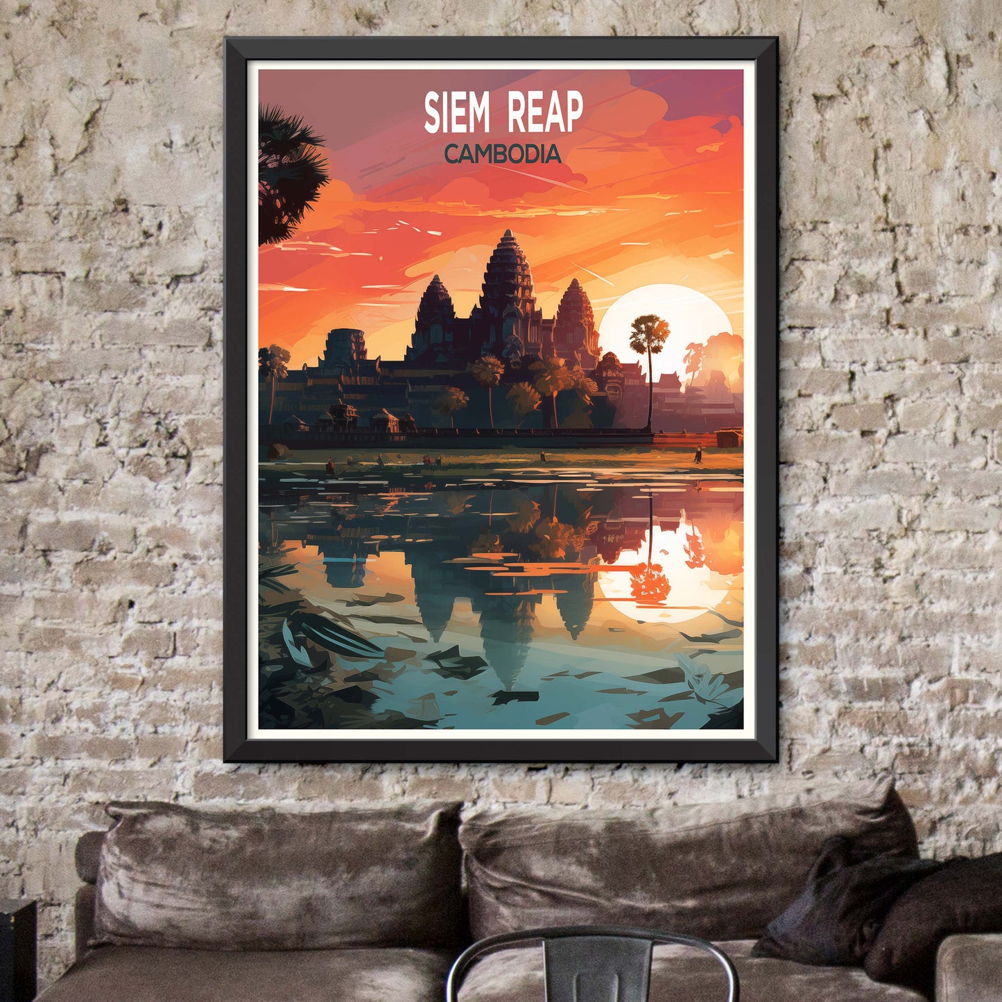 Siem_Reap_Cambodia, City Travel Print Wall Art Painting for Living Room Home Decor