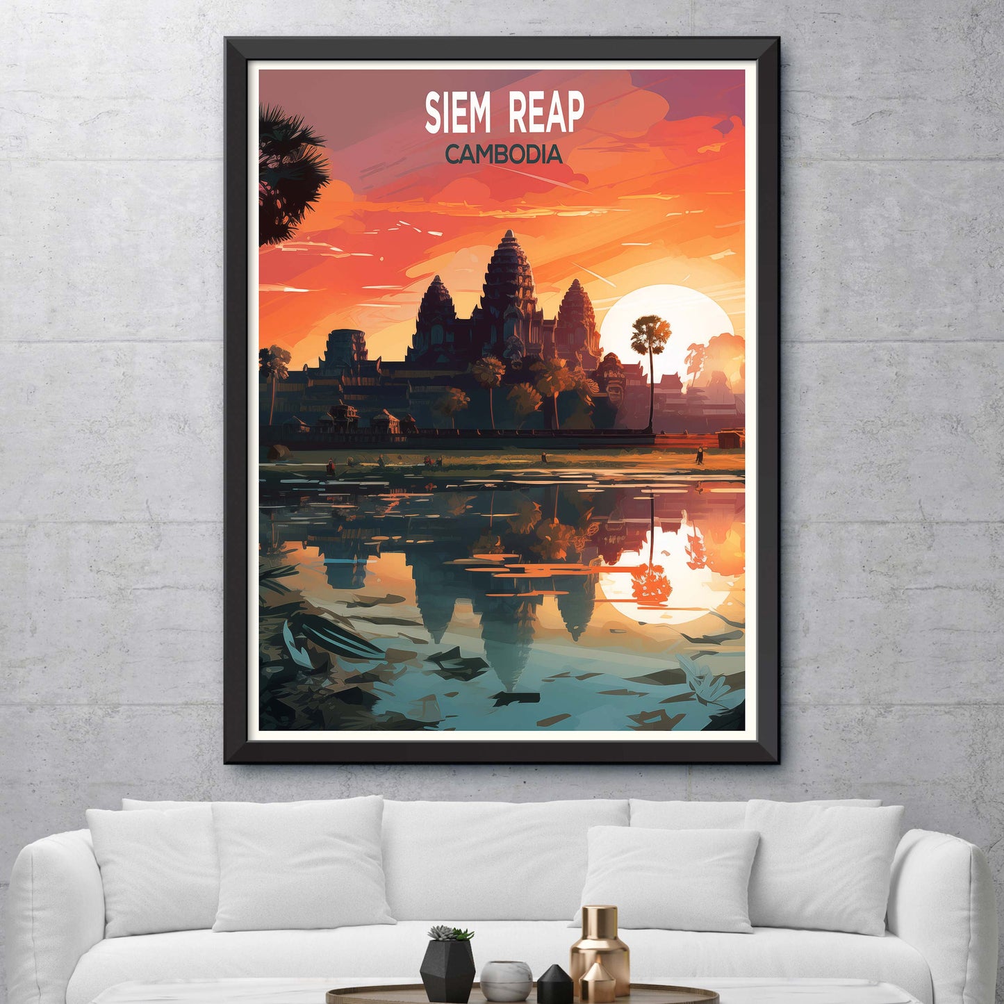 Siem_Reap_Cambodia, City Travel Print Wall Art Painting for Living Room Home Decor