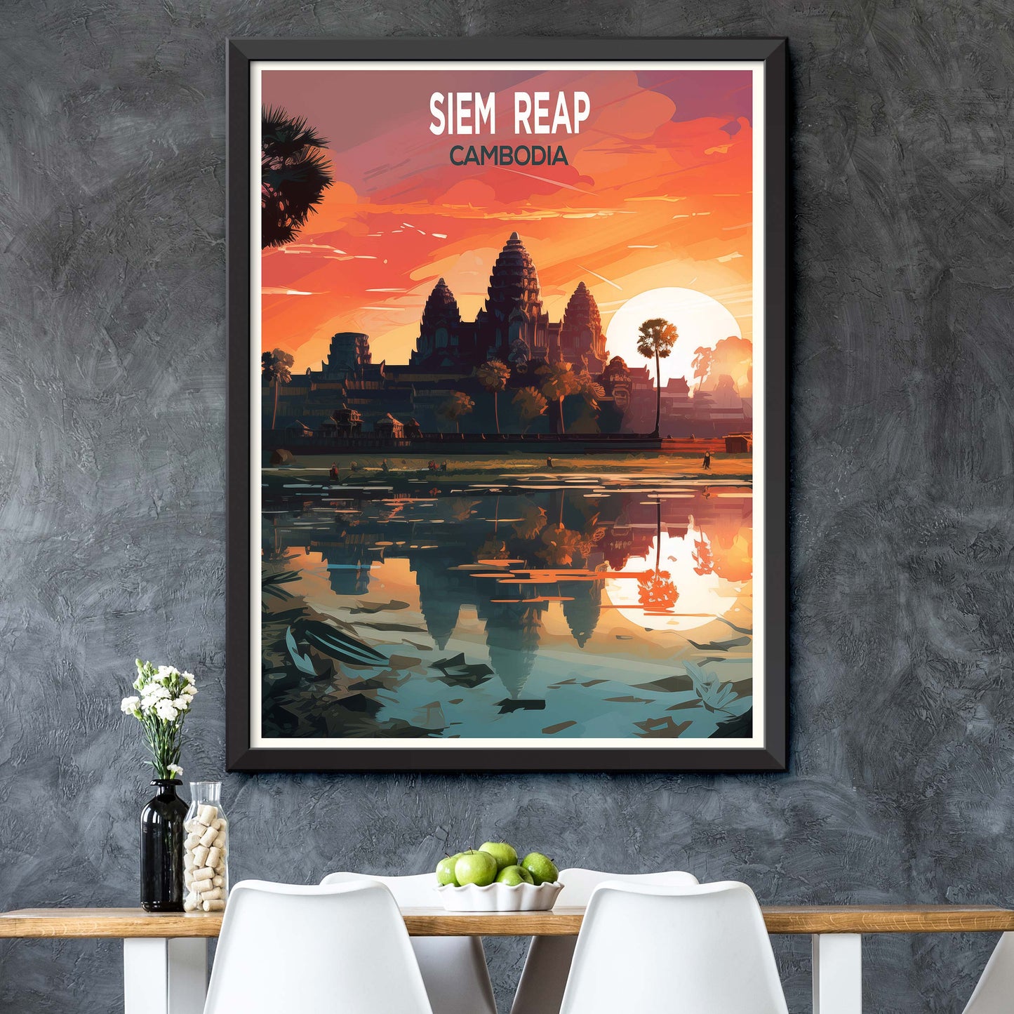 Siem_Reap_Cambodia, City Travel Print Wall Art Painting for Living Room Home Decor