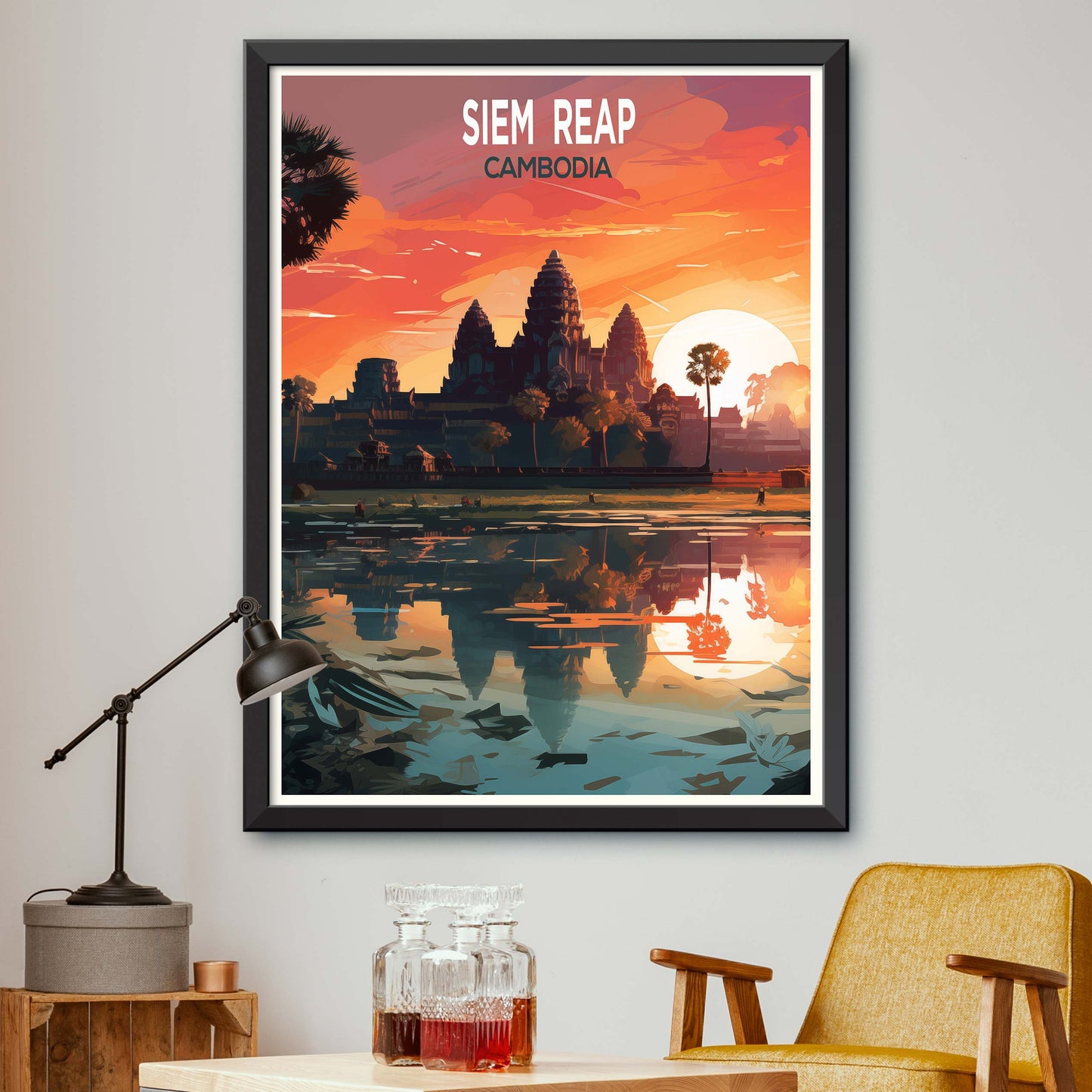 Siem_Reap_Cambodia, City Travel Print Wall Art Painting for Living Room Home Decor