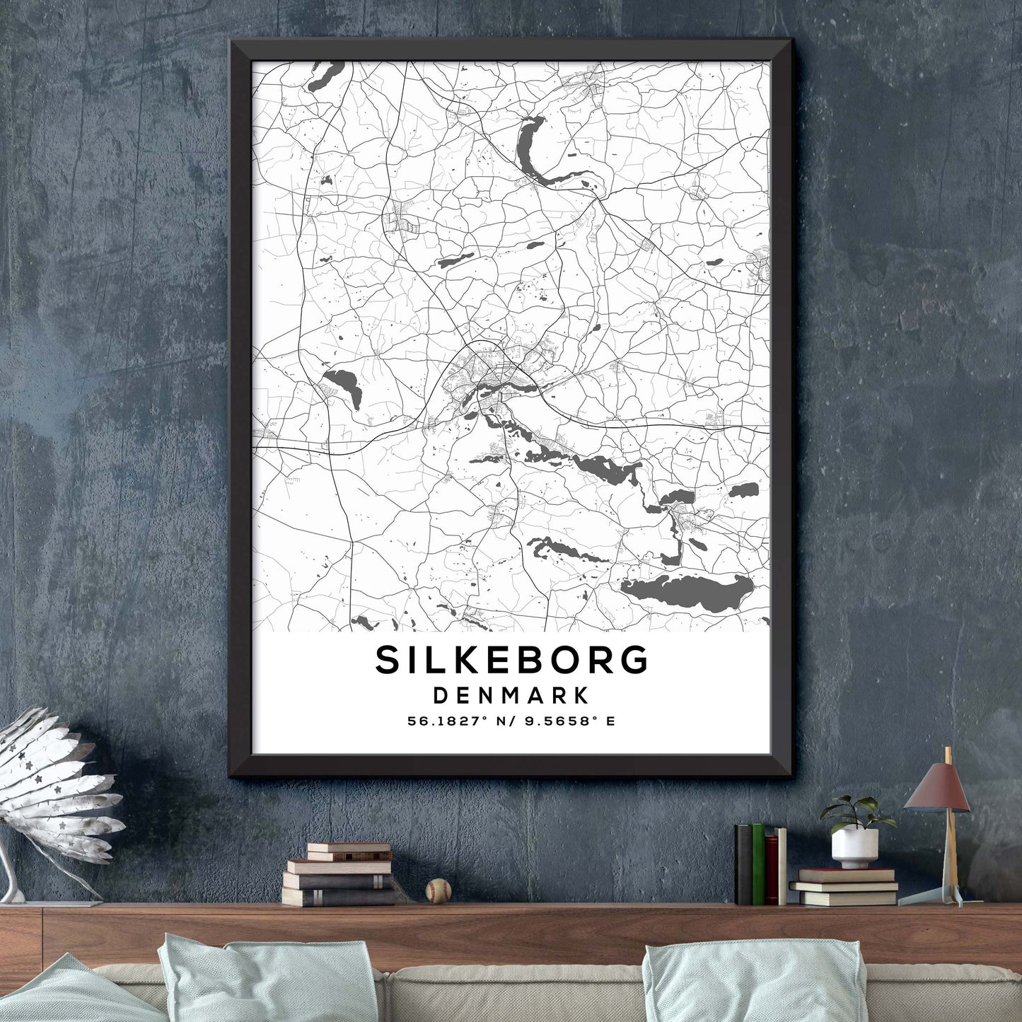 Silkeborg,Denmark Map Print