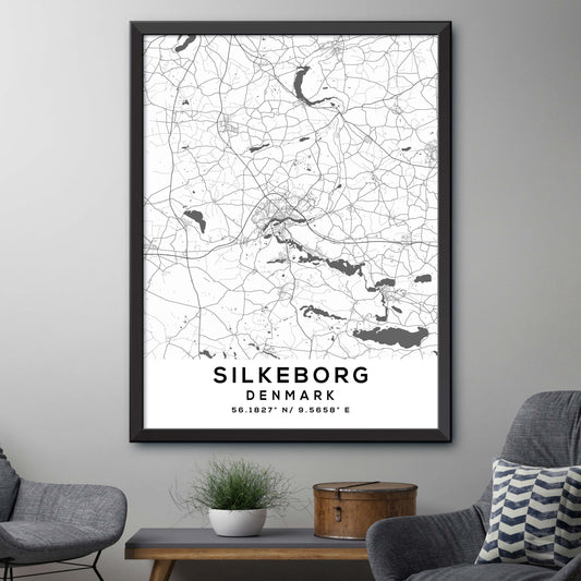 Silkeborg,Denmark Map Print