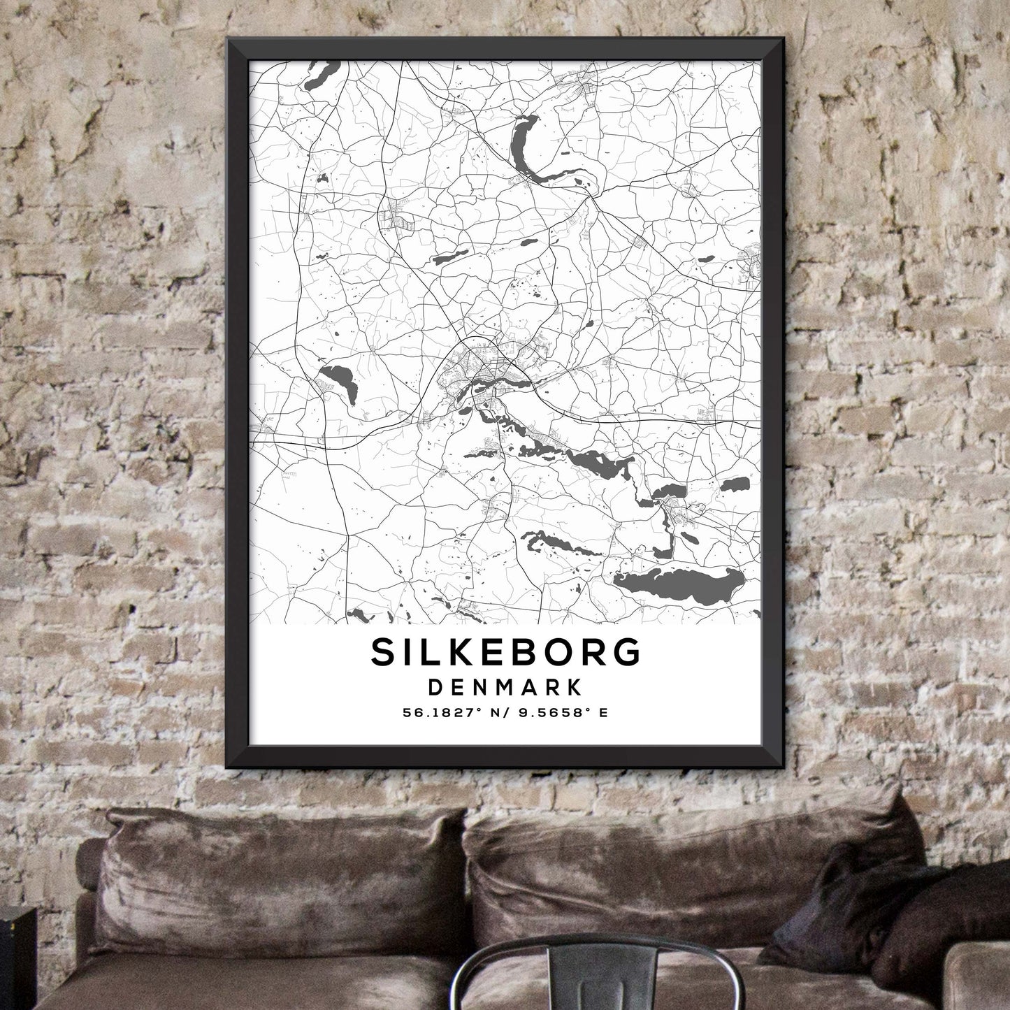 Silkeborg,Denmark Map Print