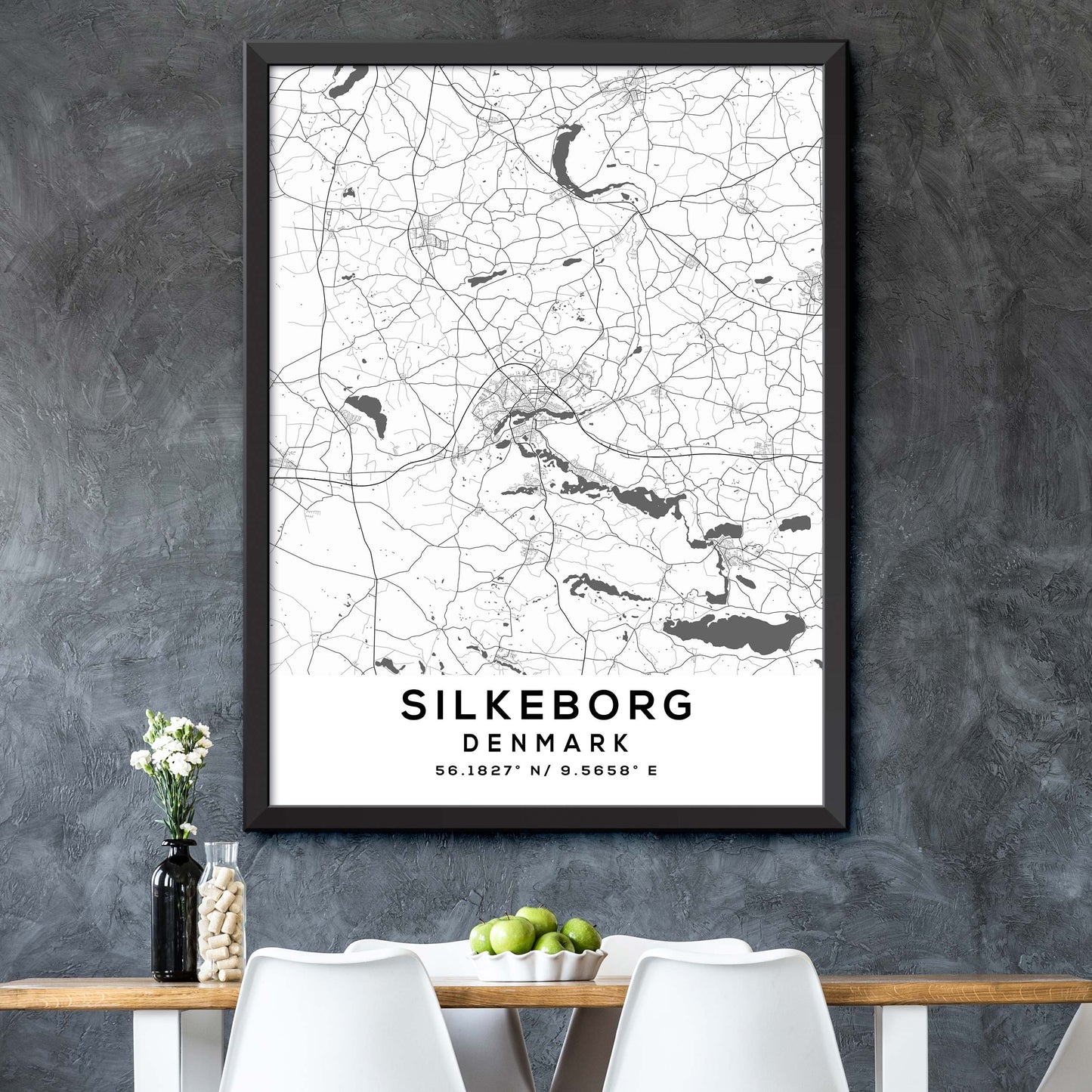 Silkeborg,Denmark Map Print