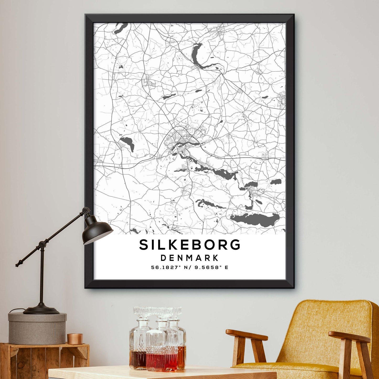 Silkeborg,Denmark Map Print