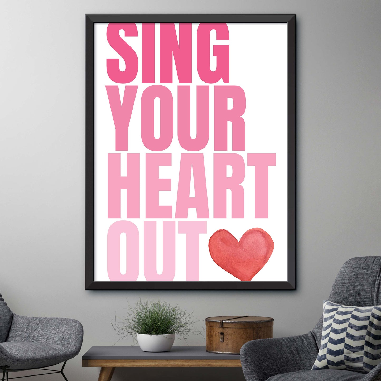 Pink Sing Your Heart Out Print